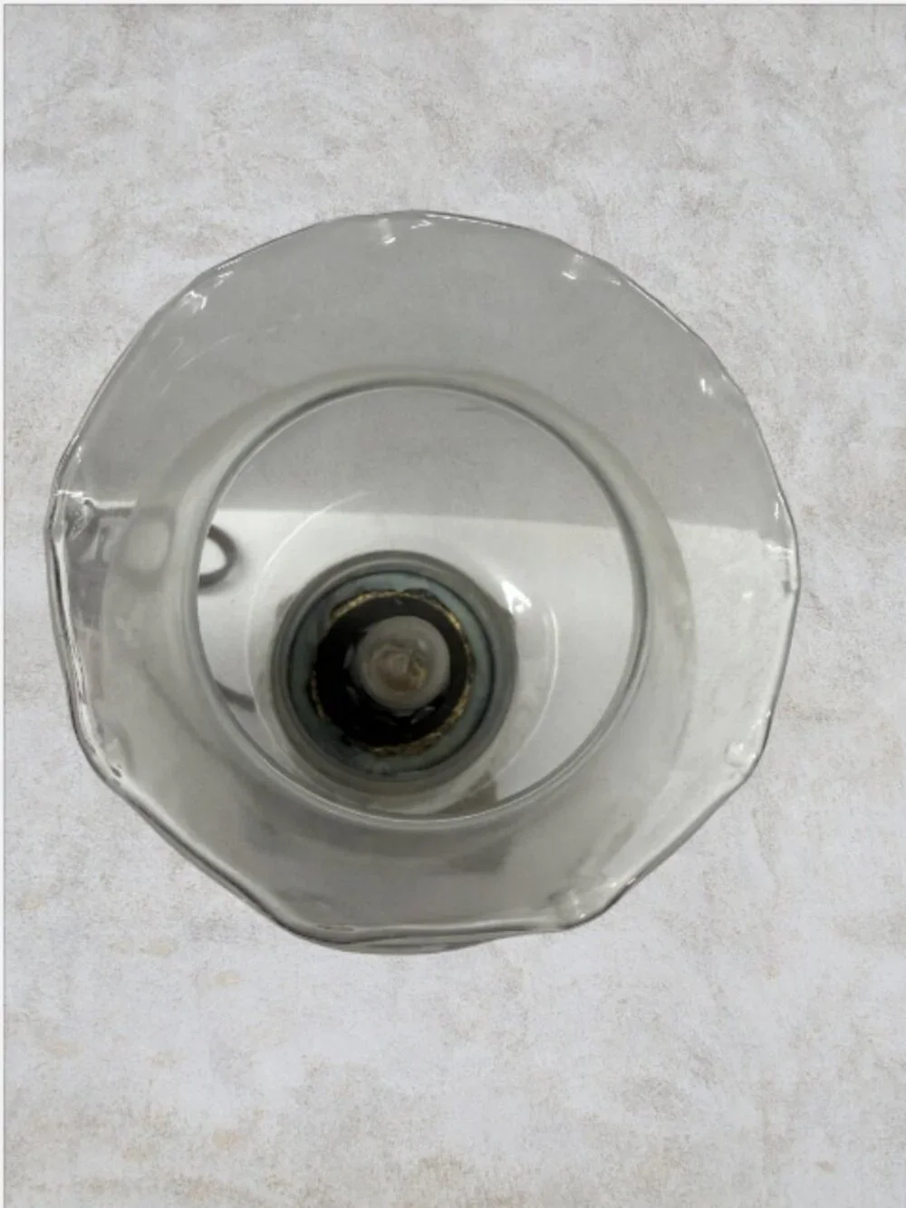 HURRICANE LAMP -- Etched Glass Shade, Crackle Glass Base, Electric, Vintage